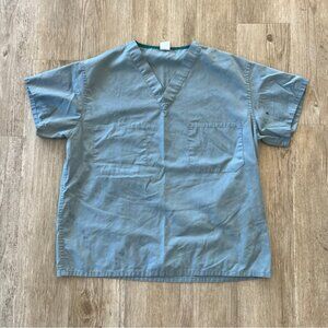 Unisex Medline Blue Short Sleeve Scrub Top - 610NTZM-CM - M